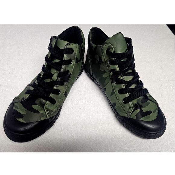 Cat & Jack Skylar Camouflage Lace-up/ Side Zip Casual Hi Top Sneakers Boys Sz 4 - Picture 4 of 8